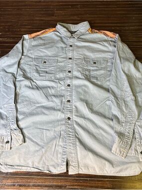 Polo Ralph Lauren western southern Blue Button-up Shirt with Aztec Shoulder